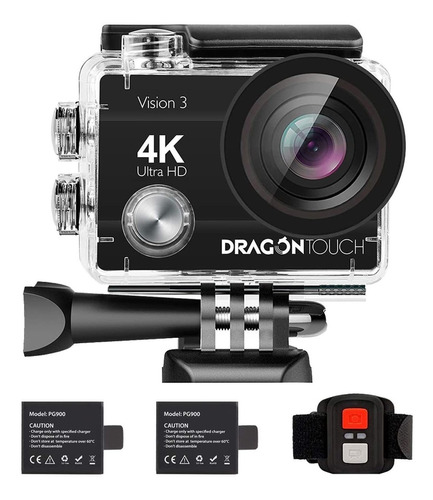 Cámara De Acción Dragon Touch 4k, 16mp, Impermeable, Kit