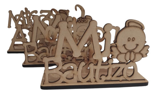 Servilleteros Bautizo Nombre Personalizado Mdf3mm 20 Pzas