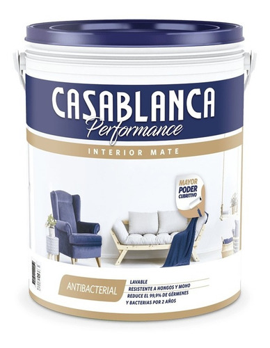 Látex Interior Casablanca Performance Antibacterial 10 Lt