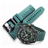 Correa Verde 22mm  Hebilla Negra Compatible Breitling