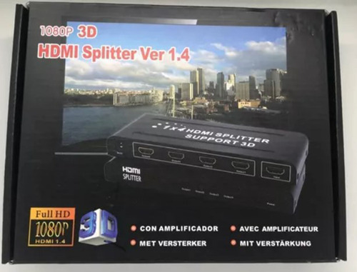 Splitter Hdmi 1x4 - 3d 4k 2k - 1.4 - Activo - Metalico 