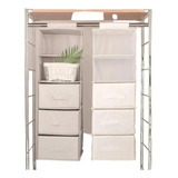 Organizador Vertical Para Guarda Roupa 5 Nichos C/ 3 Gaveta