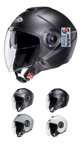 Jm Casco Abierto Moto Hjc I40 Semi Jet Solido Doble Visor 