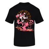 Camiseta Manga Corta Gato Rosado Series Black