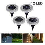 4pcs 12led Luces Solares Jardín Lámpara De Pie Decoración H