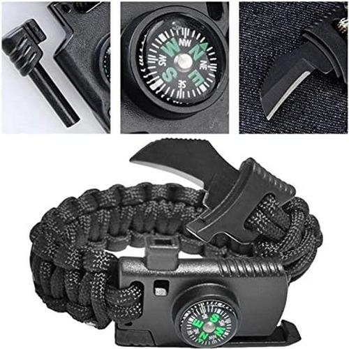 Pulsera Paracord De Supervivencia, Brazalete Táctico 5 En 1