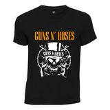 Camiseta Rock Glam Metal Calavera Guns N' Roses