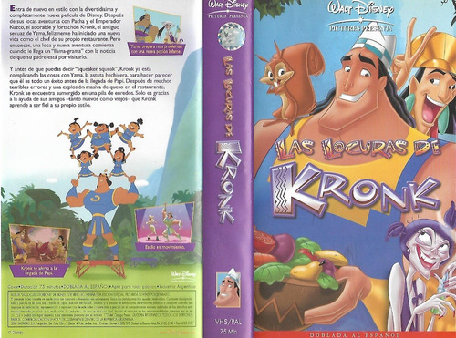 Las Locuras De Kronk Vhs Walt Disney Español Latino