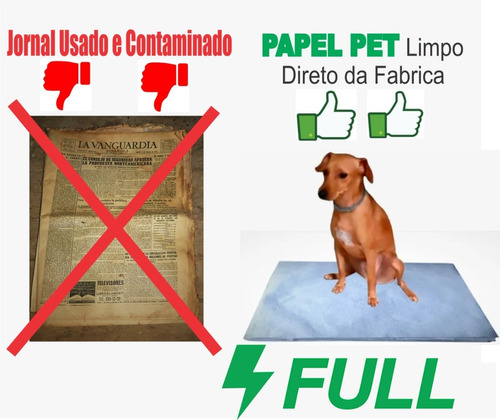 Jornal Pet P/ Cães 400 Uni Papel Limpo Descartável + Brinde