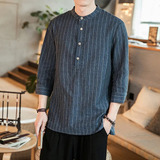 Kimono Clothes, Camiseta Japonesa Para Hombre, A Rayas, Japó