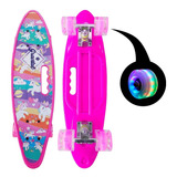 Skate Penny Cruiser Patineta Unicornio Pink Ruedas Led Niños