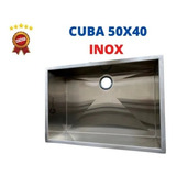 Cuba Quadrada Escovada Fosca Inox Válvula 50x40 Cozinha Luxo