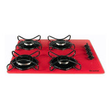 Cooktop 4 Bocas Super Automático Easy Clean Vermelho Bivolt