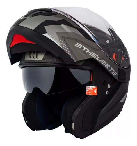 Casco Moto Rebatible Mt Atom Sv Hybrid Skill - Rpm Motos 764