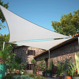 Toldo Parasol Gris Triangula, Tela Permeable Al Agua Resiste