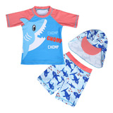 Traje Baño Tiburón Niño Bañador Playera Rashguard Natacion