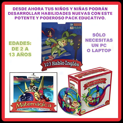 Pack Digital Abrapalabra + Matemágicas + 1, 2, 3 Habloinglés