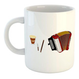 Taza De Ceramica Acordeon Instrumento Musica Tambor