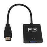 Cabo Adaptador Hdmi Para Vga Fêmea + Áudio E P2 - Conversor