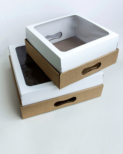 Cajas Desayunos Con Tapa Visor Y Bandeja, 30×30×12 - 10 Un.