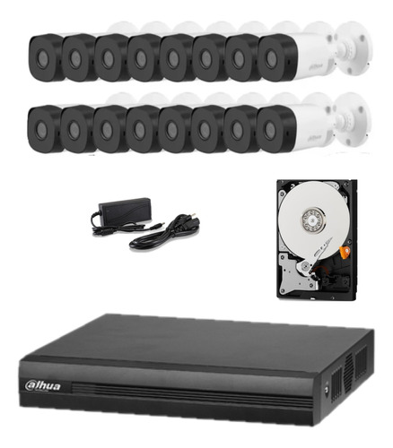 Kit Video Vigilancia 16 Cámaras 2mp Dvr 1080p Lit 3tb Fuente