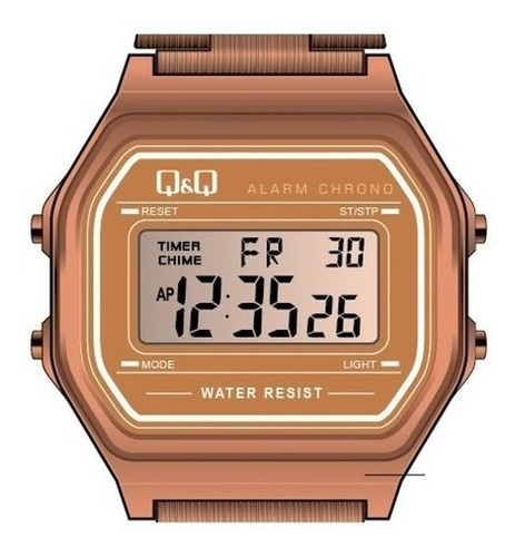 Reloj Q&q Oro Rosa Retro Alarma 100% Original Envío Gratis