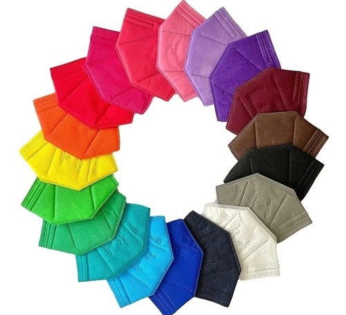 Cubrebocas Kn95 Mascarillas Colores (paquete De 30 Piezas)