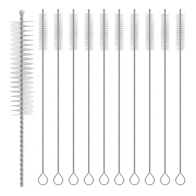 Mini Cepillos Metálicos Limpia Popote 20 Piezas Acero Inoxidable Plateado