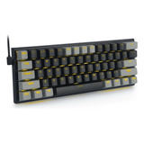 Teclado Gamer E-yooso Z11 Qwerty Black/gray Monochrome Blue