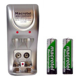 Macrotel Cargador De Pilas Y 2 Pilas Recargables Aa 2500mah