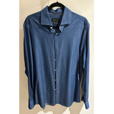 Camisa Massimo Dutti Talla Xl Azul 0148