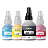 Kit De 4 Tintas Originales Brother -d60bk Bt5001 C M Y