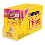 Friskies Kit 15 Sachês Para Gatos Adultos Sabor Carne 85g