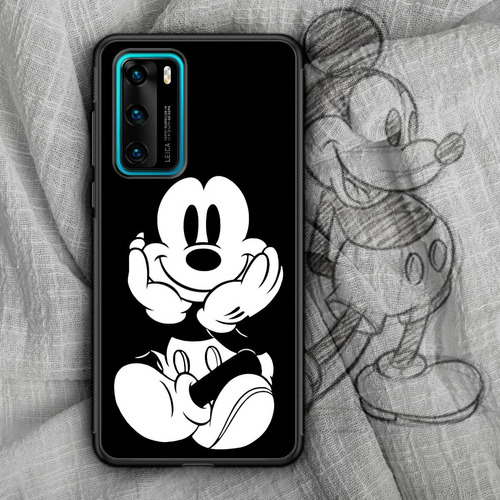 Funda Huawei Tpu Arte Mickey Mouse Blanco Y Negro