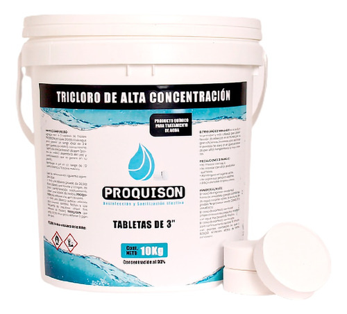 Cloro Alberca Tabletas De 3 Pulgadas 10 Kg Al 90% Tricloro