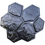 6 Pcs Plastic Molds Flagstone Casting Concrete Paving G...