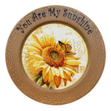 Cvhomedeco. Placa Decorativa De Girasol Primitivas, Redonda