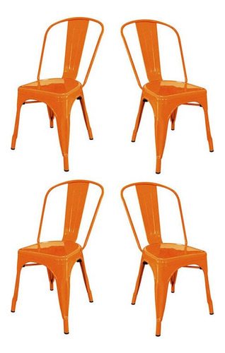 Sillas Tolix X4 Sp- C - Desillas Estructura De La Silla Tono Naranja