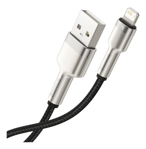 Cable De Datos Usb A Lightning 2.4a 1m Metal Negro Baseus