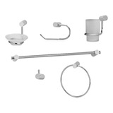 Kit Accesorios Completo Para Baño 6 Piezas Cromo Brillante