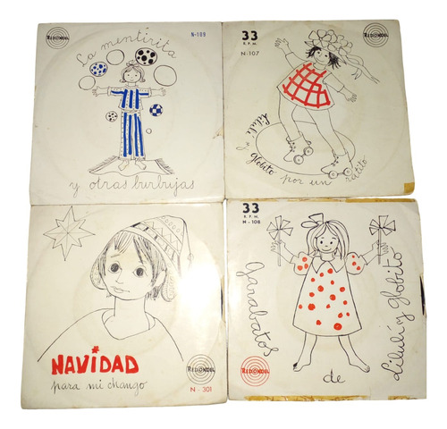 4 Discos De Vinilo Infantiles Liluli Y Globito