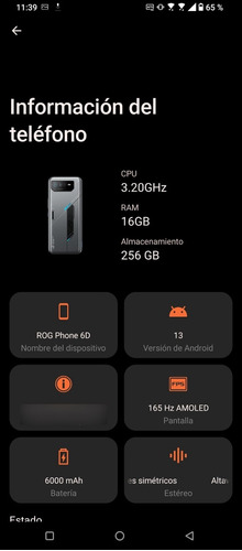 Asus Rog Phone 6d Dual Sim 256 Gb Gris Espacial 16 Gb Ram