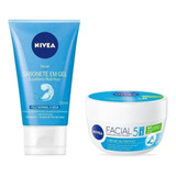 Kit Nivea Sab Gel Facial Nutritivo 150g+ Hidrat. Facial 100g