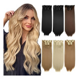 Extensiones Cortinas Lacio Cabello Natural Con Clip 6 Piezas