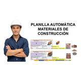 Planilla Excel De Cálculo De Materiales, Costo, Mano De Obra