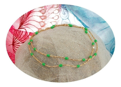 Collar Verde Oro 18k Elegantes Joyas Mujer Fiestas Noche 