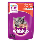 Alimento Whiskas Gatos Filhotes Para Gato Desde Cedo Sabor Carne Ao Molho Em Saco De 85g