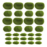 Rocas Con Musgo Verde Artificial Para Decoración, 30 Piezas