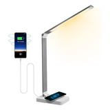 Wbm Smart Lampara De Mesa Led Plegable Con Cargador Inalambr