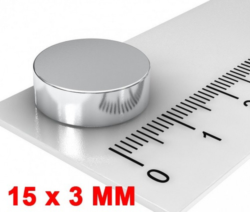 Imã De Neodímio Disco 15mm X 3mm 50 Peças 15x3 Mm 15 X 3 Mm